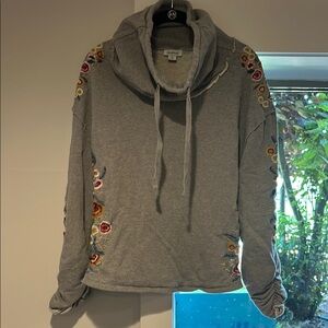 Sundance Heather Gray sweatshirt with colorful stitching and fun accents